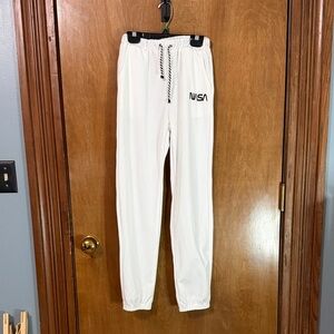 SHEIN White NASA Sweatpants for Kids